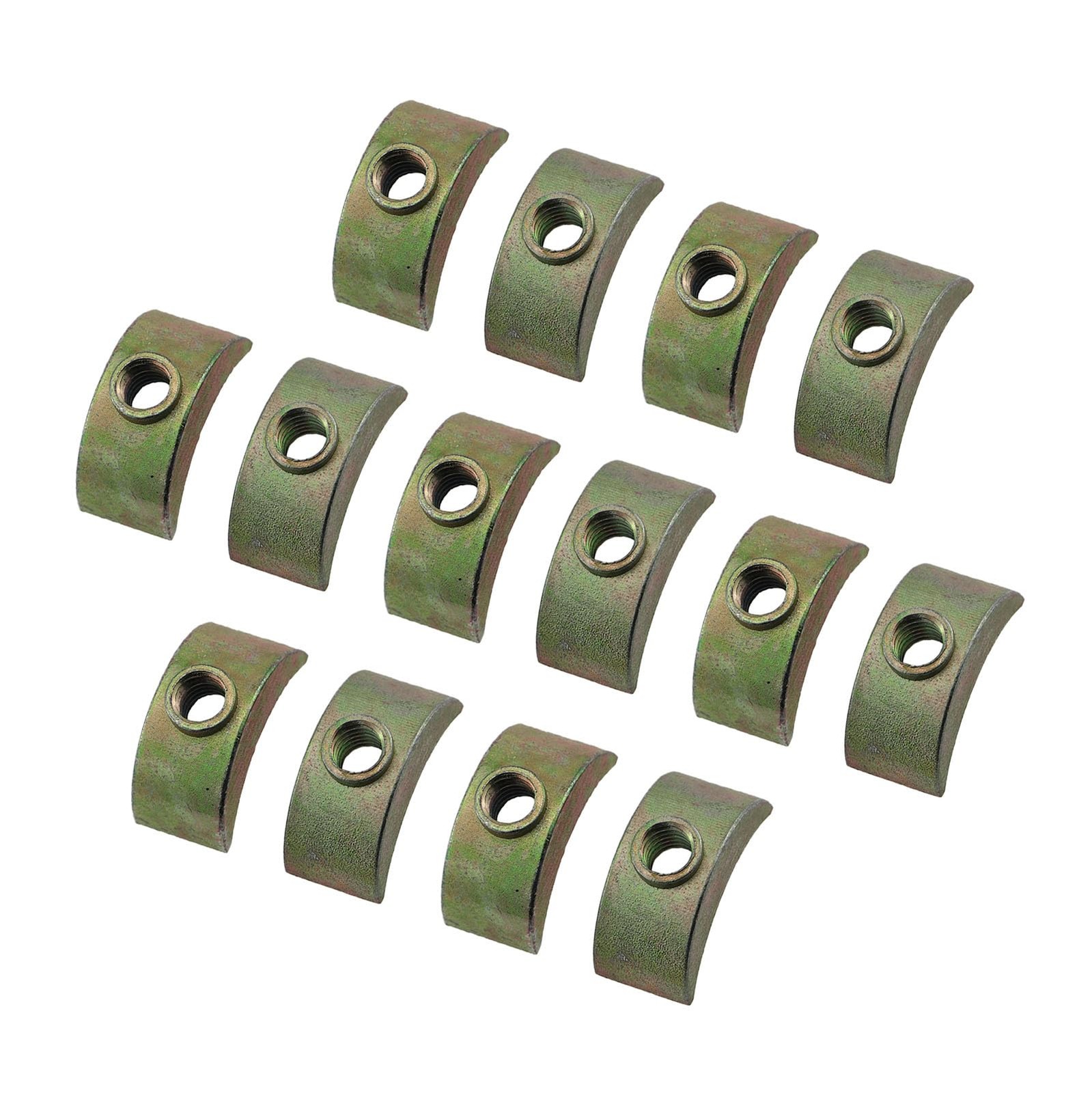 Guifeng 14PCS M6 Half Moon Nut Connector Closet Bed 24.5x11mm, M6, Green
