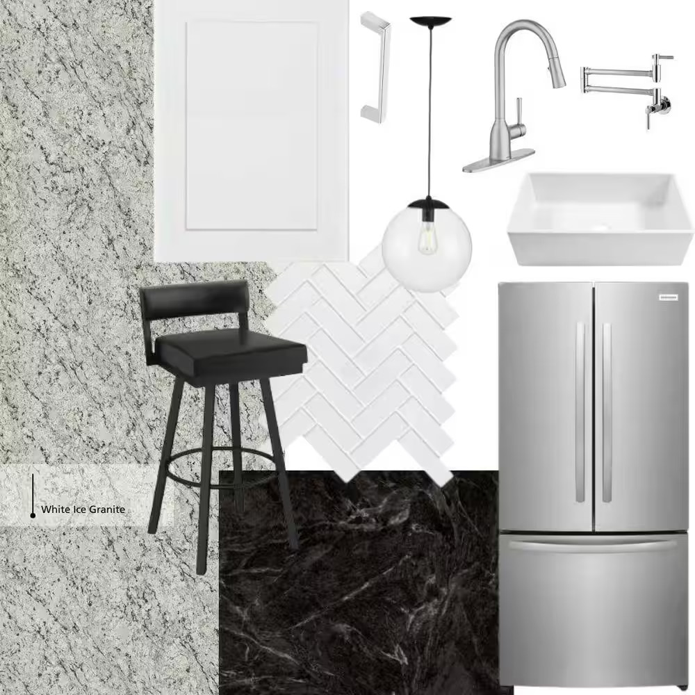 8 Ft. Straight Laminate Countertop All-Inclusive Kit in Textured White Ice Grani