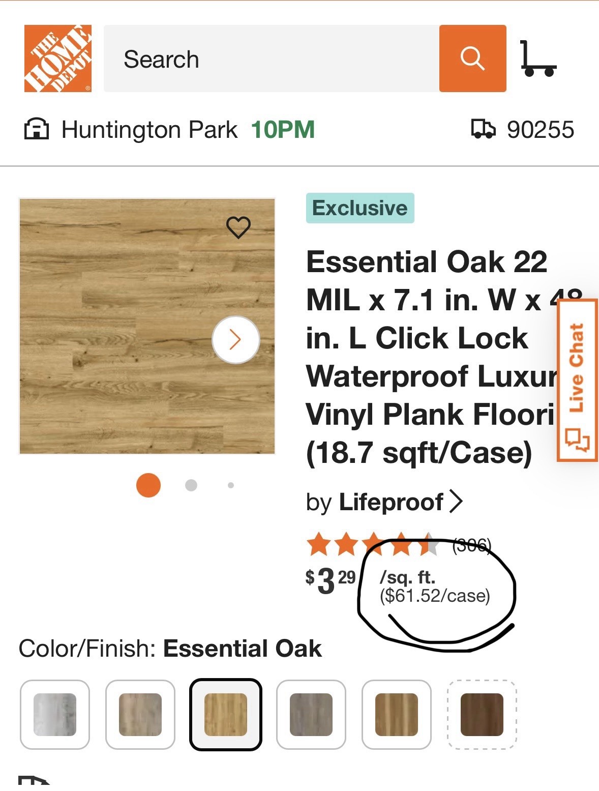 Lifeproof waterproof RIGID CORE – VINYL – PLANK FLOORING Essential Oak 7 Cases