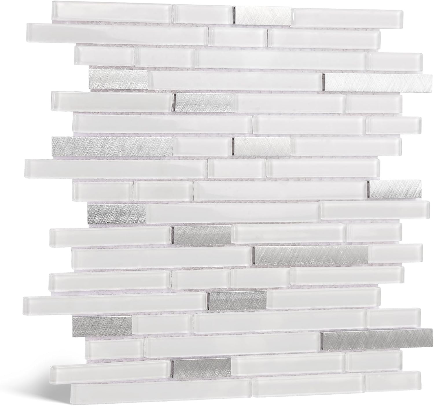 White Glass Subway Mosaic Tile Glossy Kitchen Bath Backsplash 5 Sheets