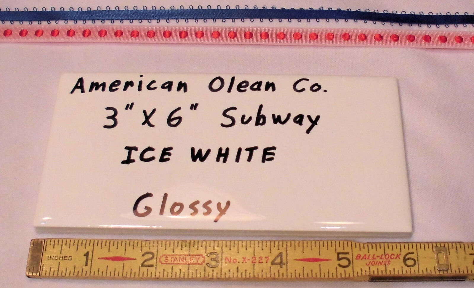 12 pieces: Glossy Ceramic Subway Tiles *Ice White* by American Olean 3″ X 6″ NEW