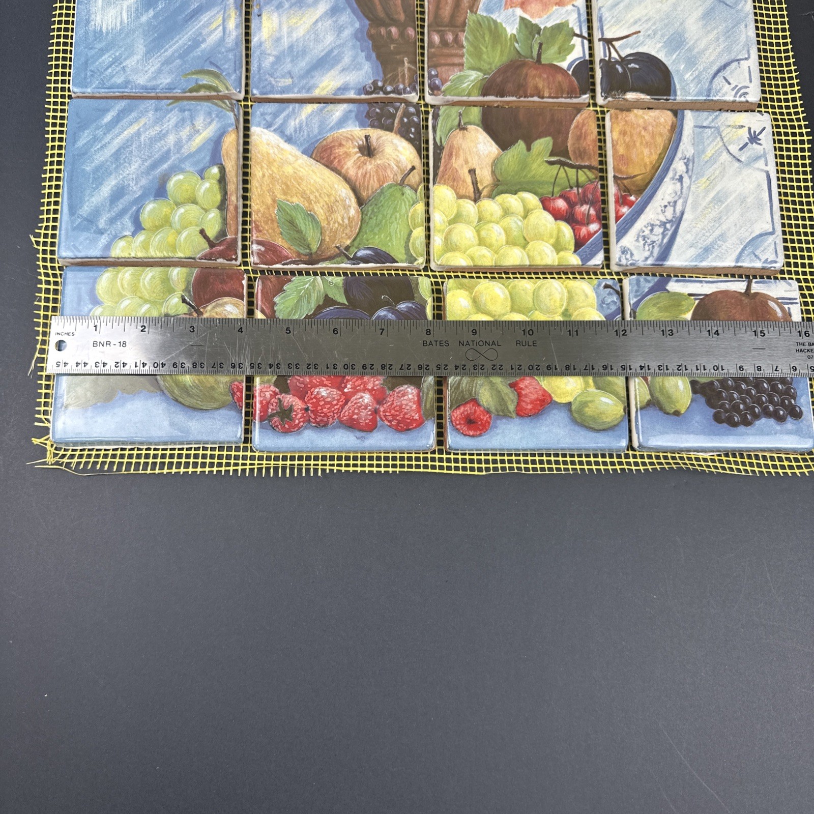 16″x20″ 20pc 3.75″ Ceramic Clay Tile Mosaic Mural Fruit Floral Backsplash