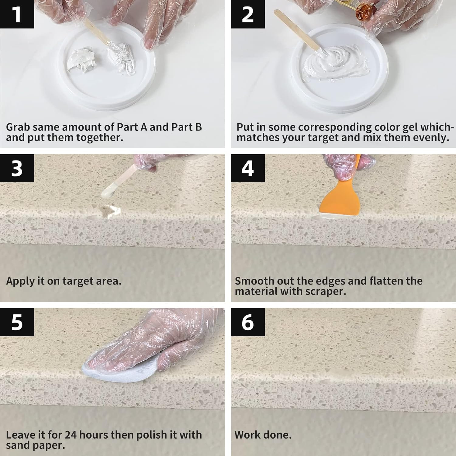 Marble and Granite Repair Kit Porcelain Marble Stone and Quartz Countertops R…