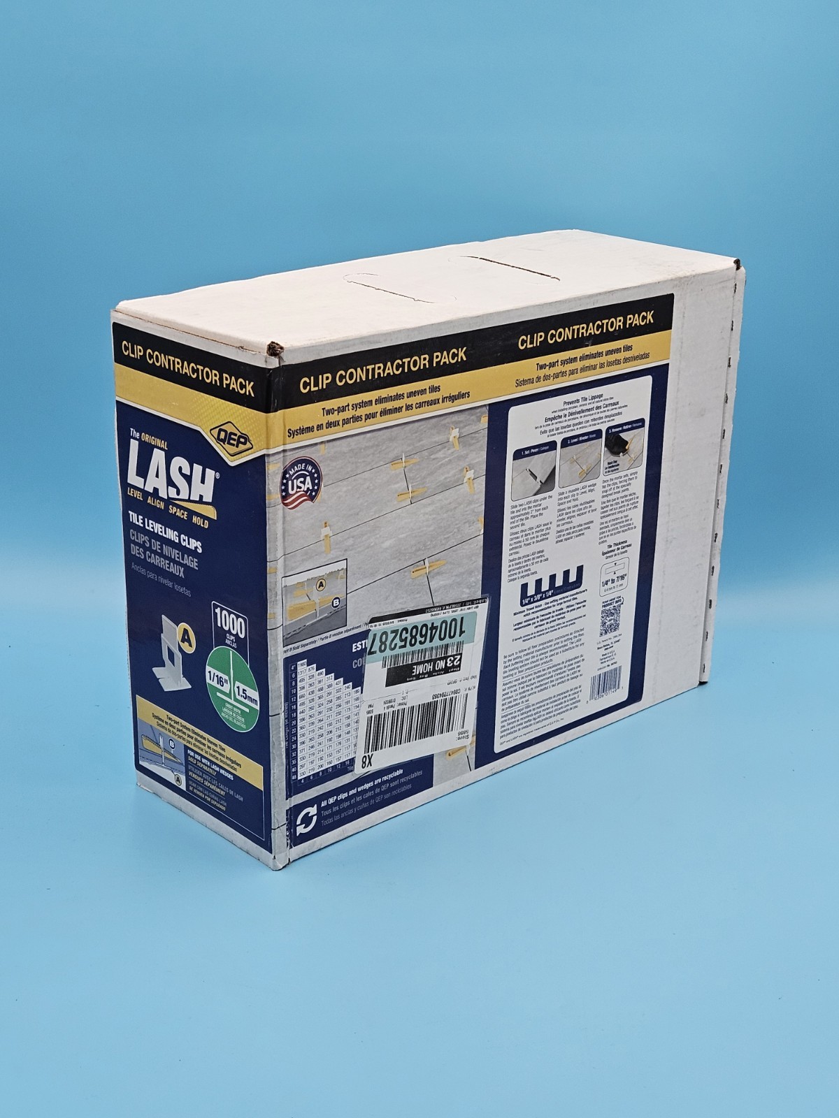 QEP LASH Tile Leveling System, Part A, Clips for 1/16″ Grout (1,000 Pack)
