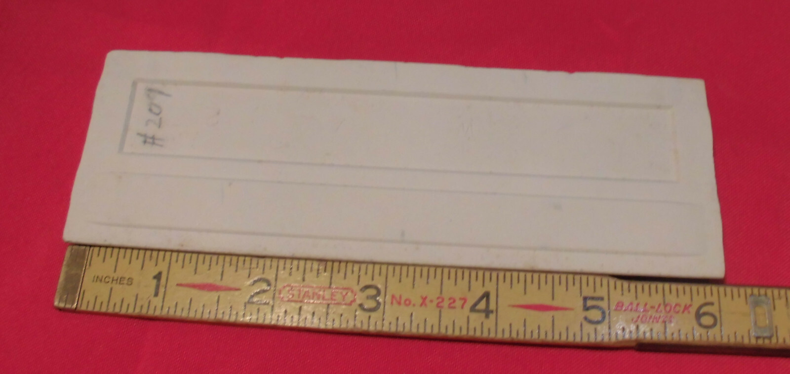1 pc. Vintage Glossy *Country Gray* 2” X 6” Bullnose Ceramic Tile by Wenczel Co.