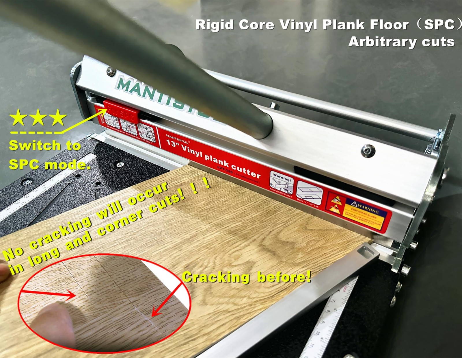 8.8″ Pro Vinyl Floor Cutter, Cuts All Types, LVP, SPC, RVP, LVT, VCT, PVC, WPC &