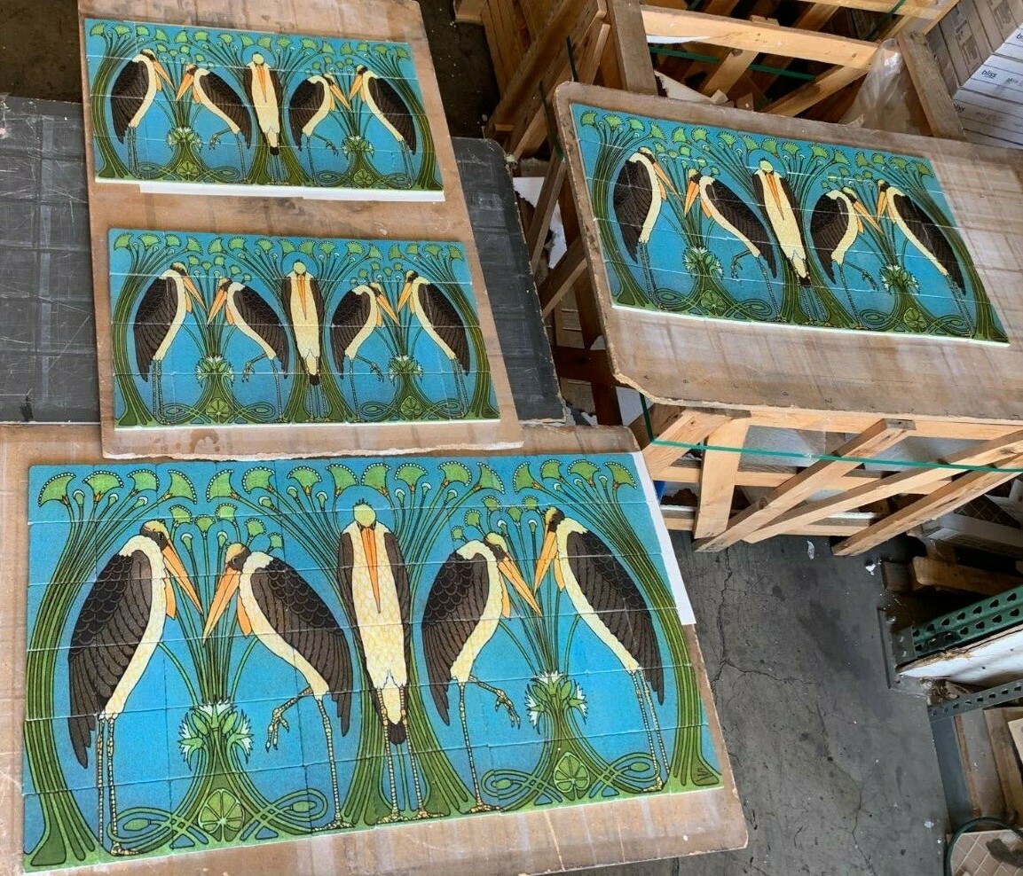 Art Nouveau Marabou Stone Marble Tile Mural Backsplash 36×20 William Morris
