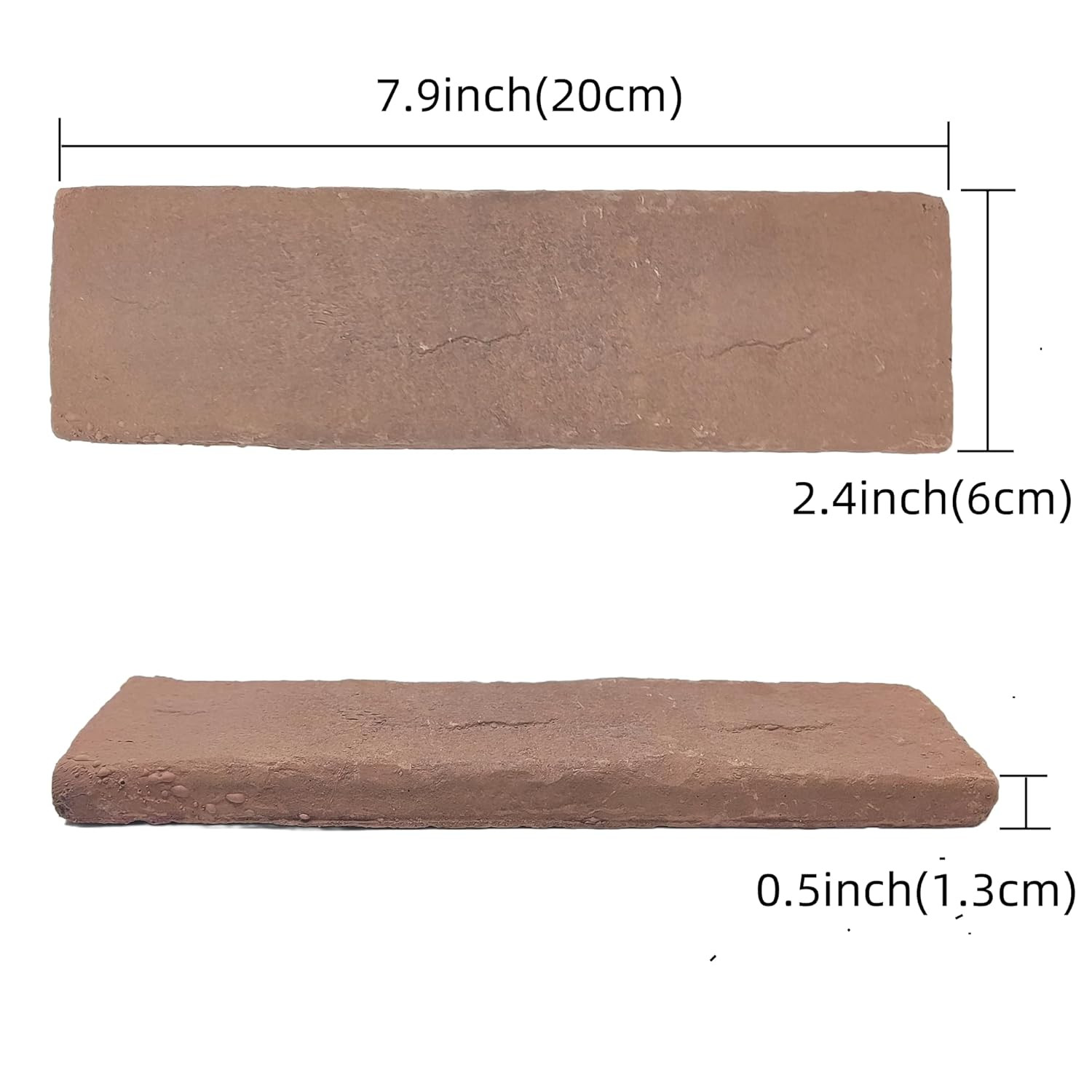 Brown Thin Wall Brick Veneers, 20 Pcs, 2.4″ x 7.9″ for Interior/Exterior Use