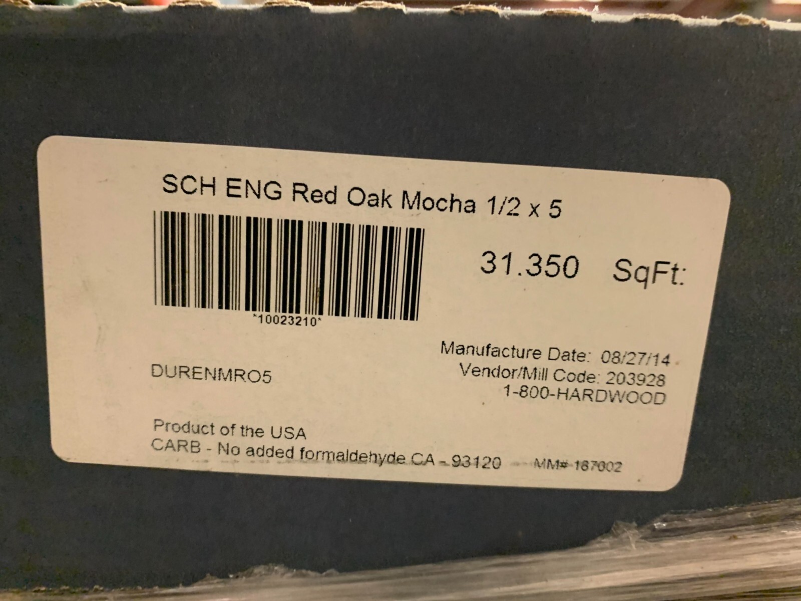 Mannington SCHON Hardwood Flooring DURENMRO5 ENG RED OAK MOCHA 1/2 x 5