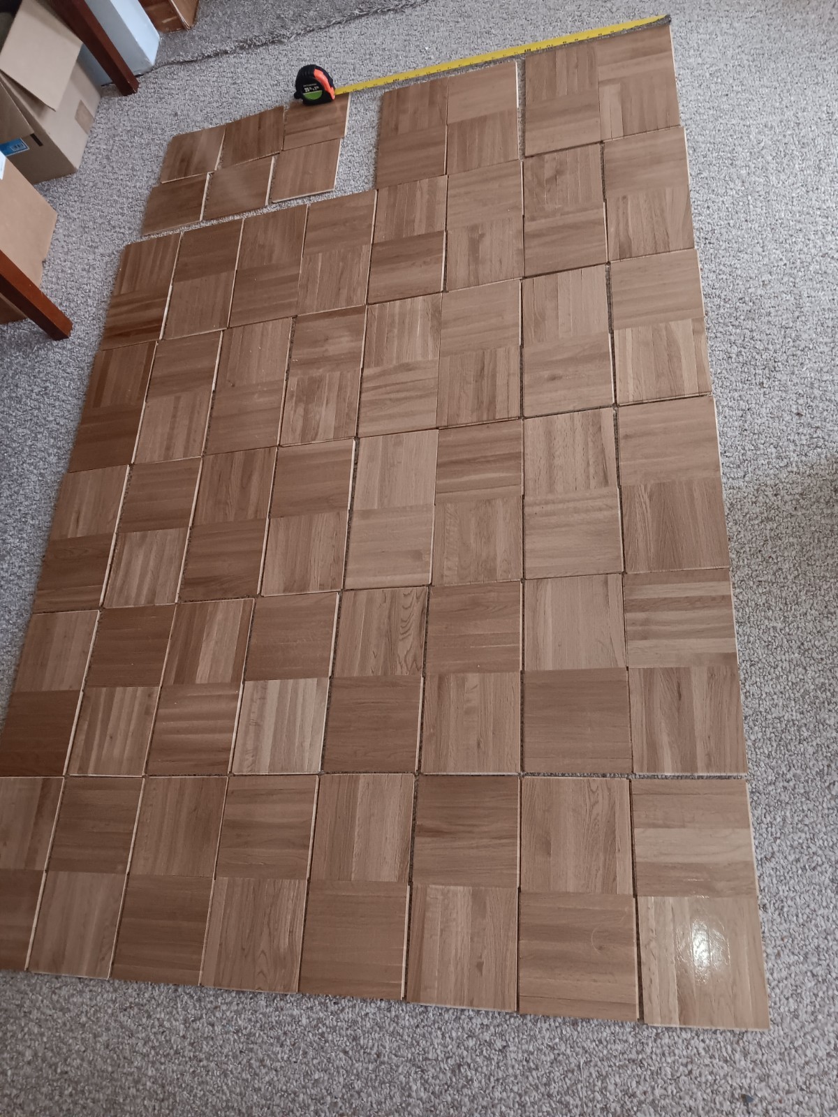 22 + Square Feet Bundle WHITE OAK 7 finger Parquet Flooring – Topflor 1/2 tiles