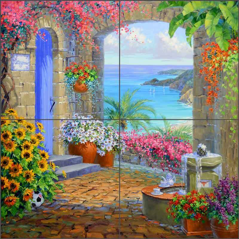 Tropical Tile Backsplash Mikki Senkarik Coastal Art Ceramic Mural MSA261