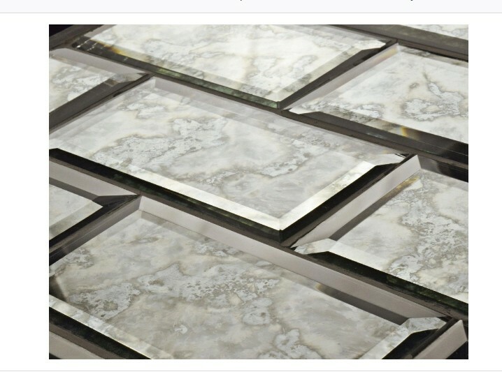 8 SomerTile Lustre Beveled Antique Mirror 3 x 6 (5-7/8 x 2-7/8) Subway Wall Tile