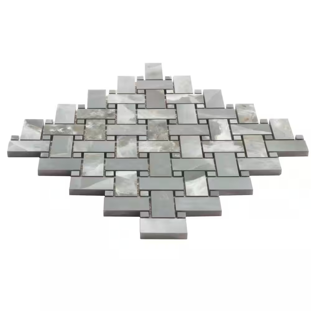 Splendor Green 11.81 In. X 11.81 In. Matte Porcelain Mosaic Wall and Floor Tile