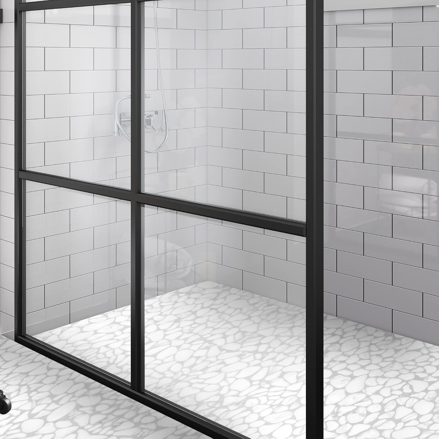 Carrara White Pebble Tile for Shower & Backsplash – 10 Sheets, 7.9 Sq. Ft.