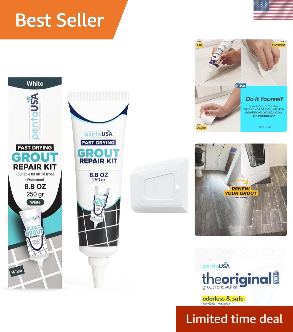 Water-Resistant Grout Filler Kit 250g for Durable Bathroom & Kitchen Repairs