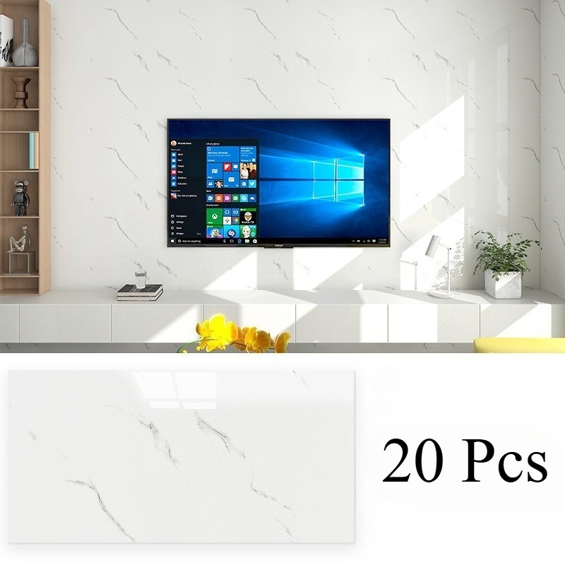 20Pcs Peel and Stick Marble Floor Wall Panels 23.6″x11.8″ PVC Tiles Sticker US