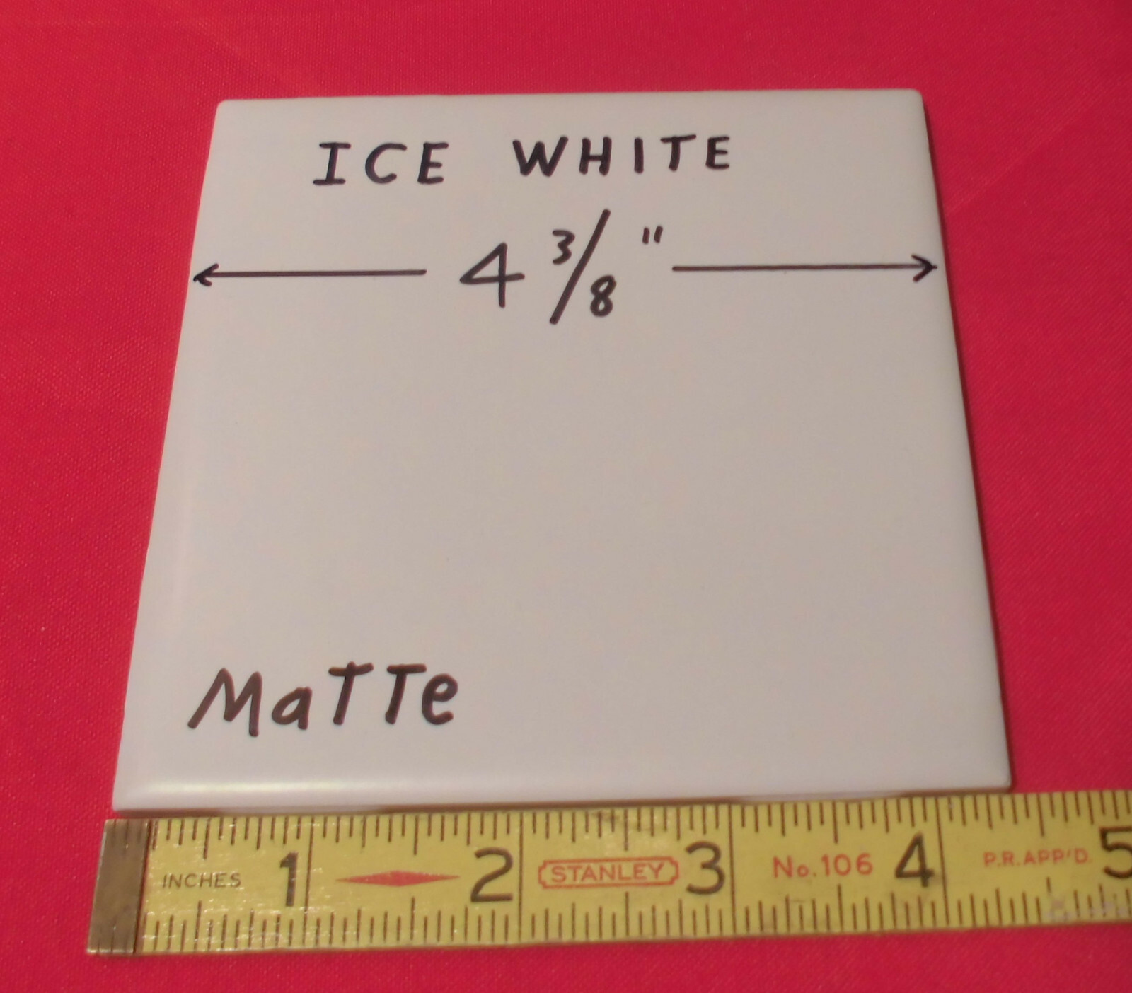 1 pc. 4-3/8″ *Bright Ice White* Softer Matte Ceramic Tiles… Clean New Tiles