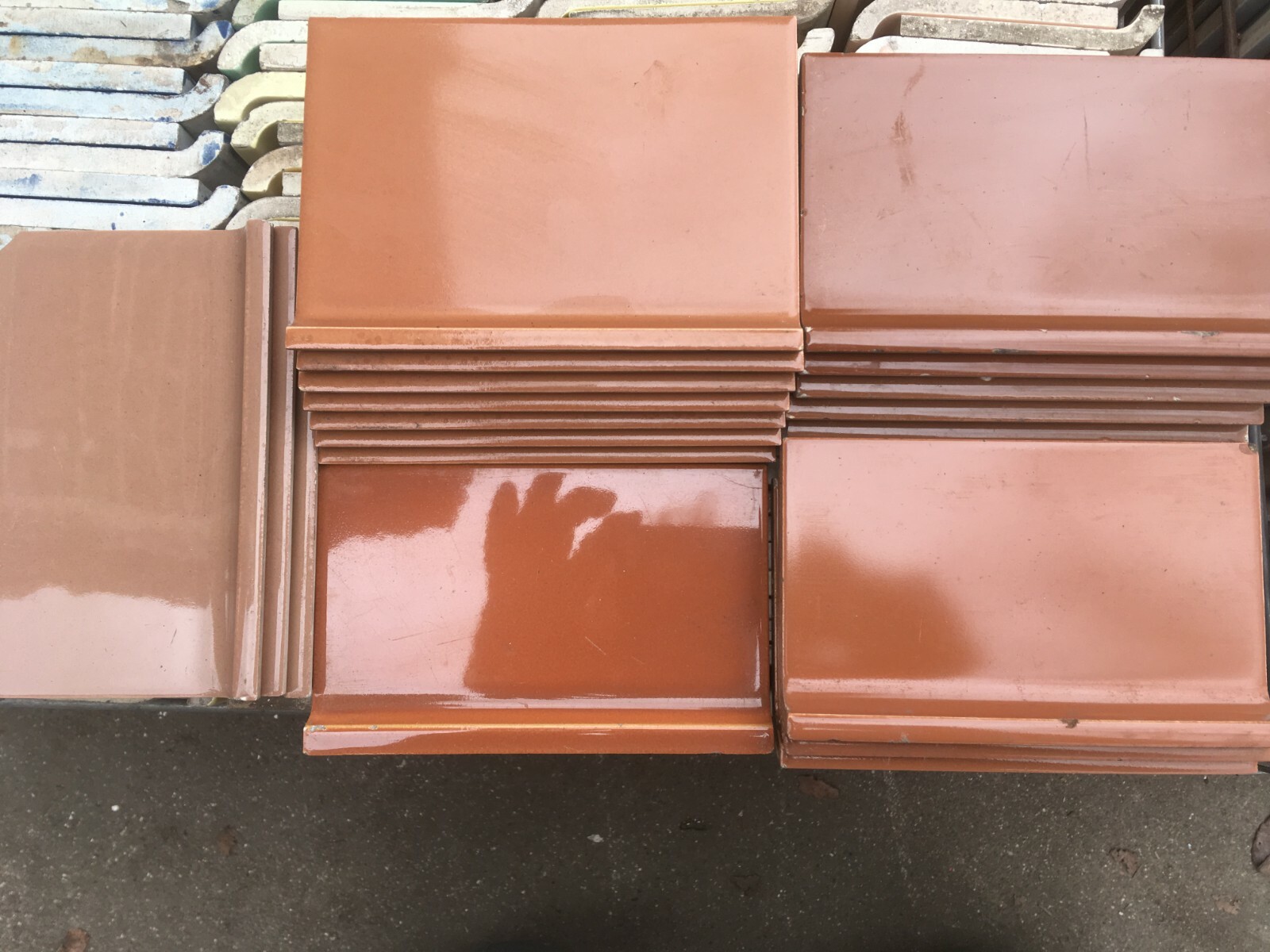 matching Cove Base Tile Blue Green Pink Yellow Tan Black Grey 3 3/4 or 4 1/4 x 6