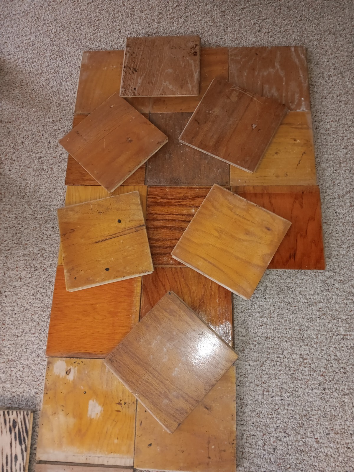 16 USED Vtg. MCM BRUCE Oak 9×9 Parquet Flooring NEED REFINISHING: Read Details