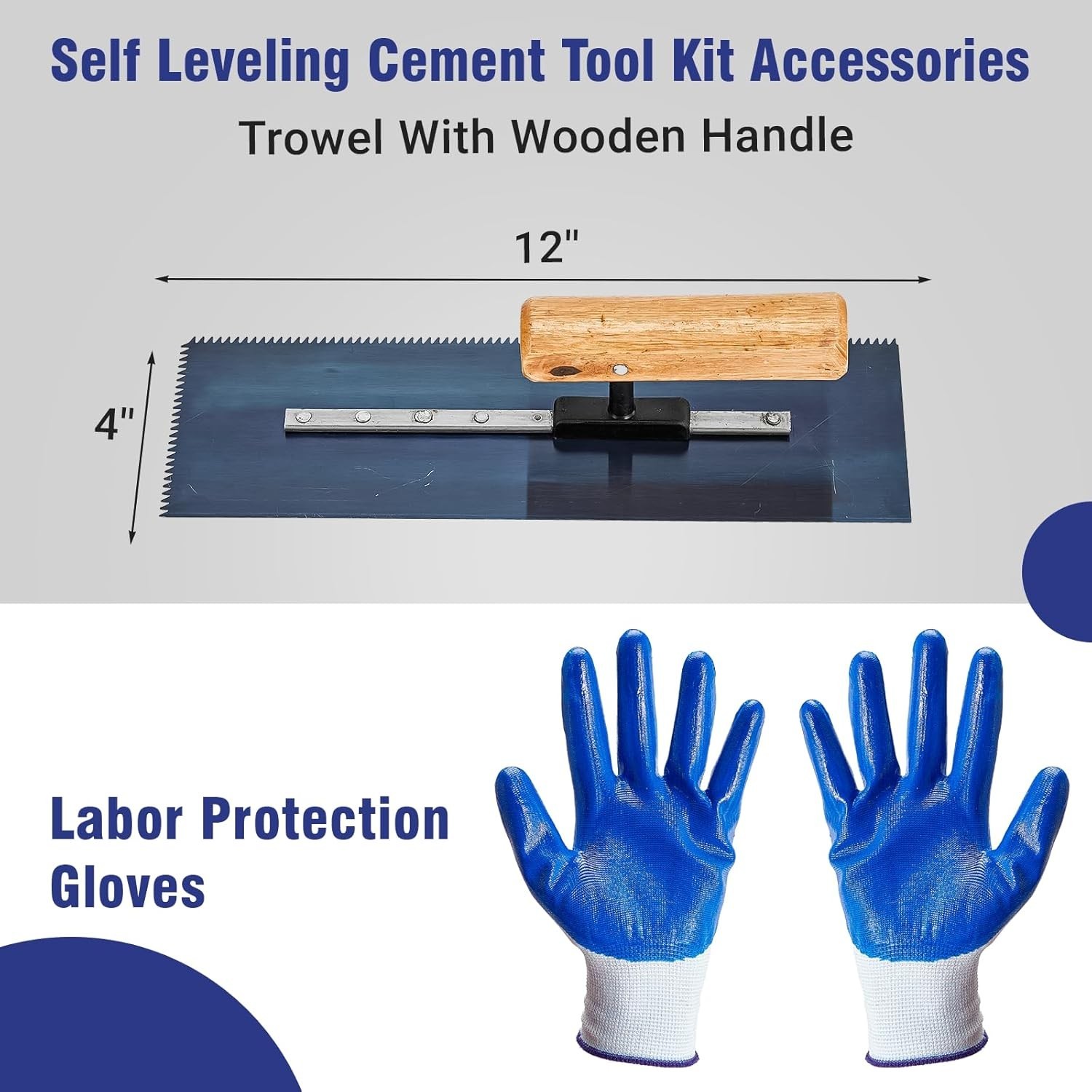 Self Leveling Concrete Tools, Stainless Steel Epoxy Squeegee, Spiked Roller for
