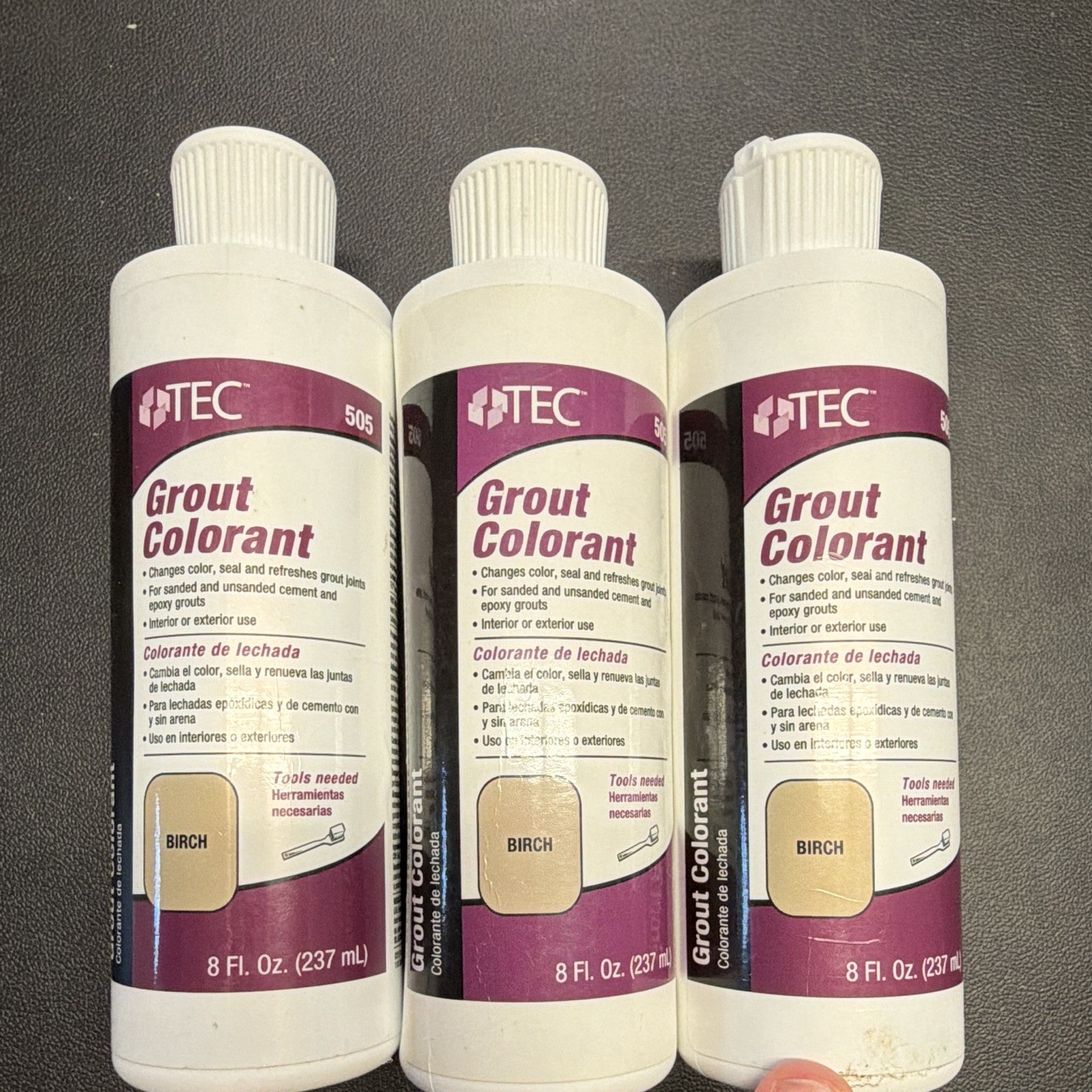 3 PACK ! TEC 505 Grout Colorant Birch 8 fl oz (237 mL) 3-Pack Interior/Exterior