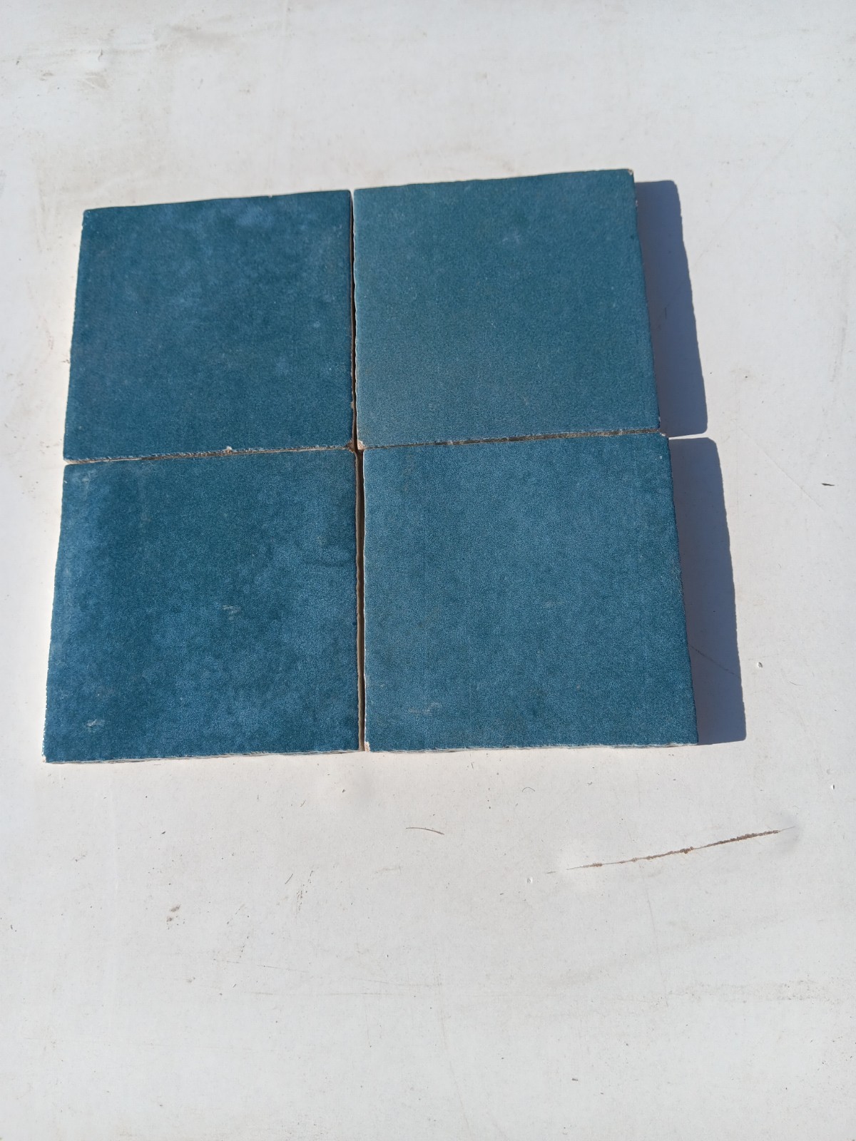 9 tiles (1 ft² ) Zellige 4×4 Ceramic Tile Petrolio Blue Glossy Moroccan Style