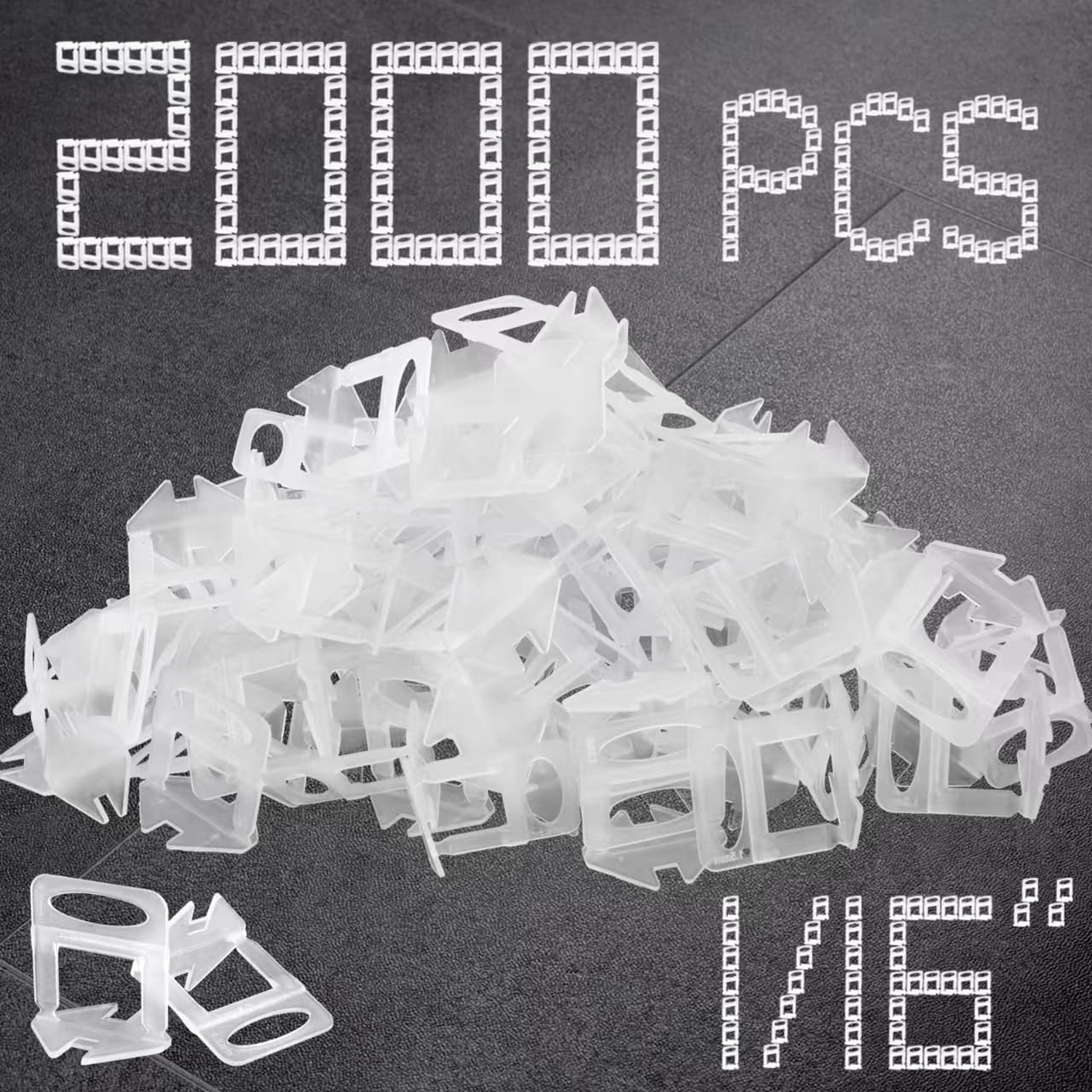 1/16″ Tile Leveling System Spacers 2000 PCS Tile Leveling Clips Kit Prevent T…