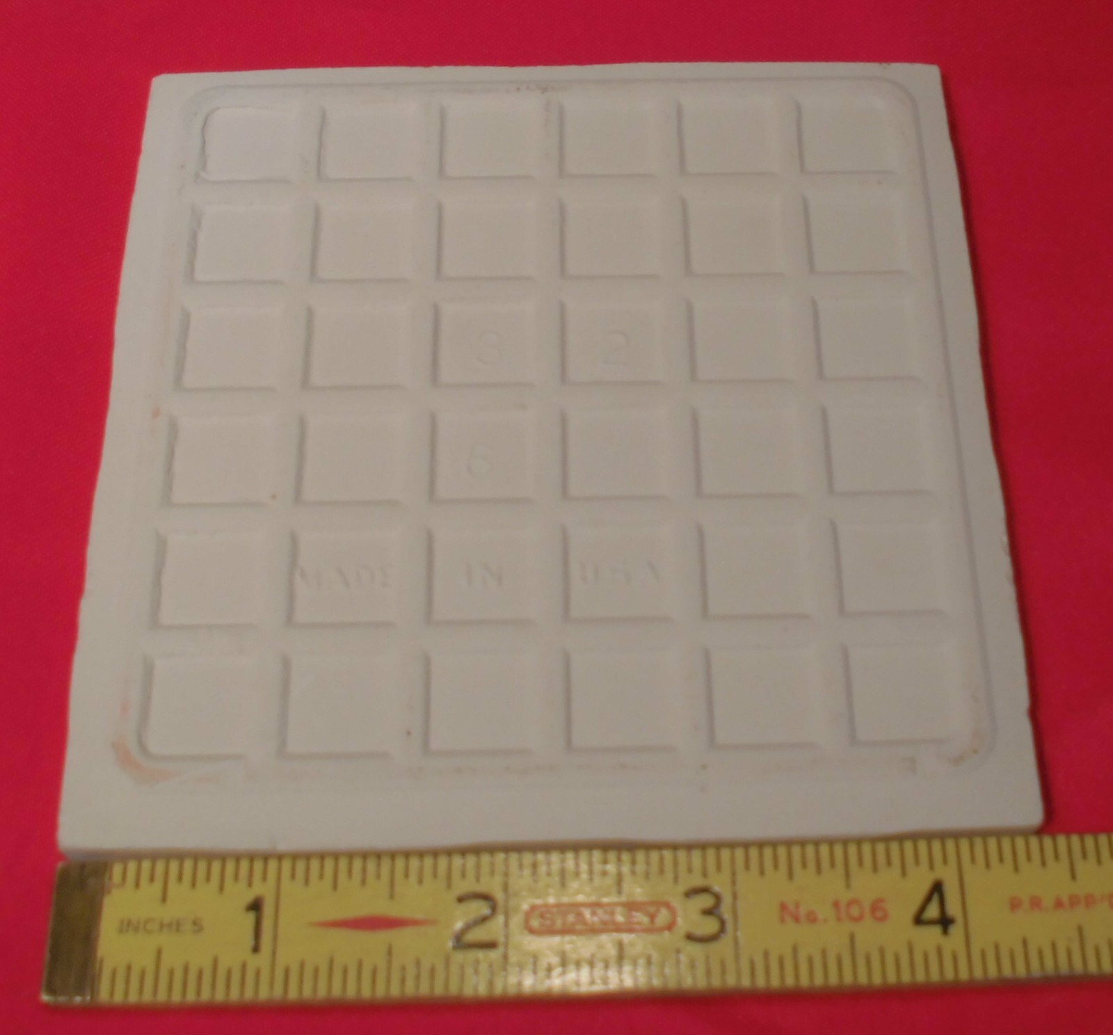 1 pc. Salt + Pepper / Granite White: 4-3/8″ Glossy Ceramic Tile by Florida Co.
