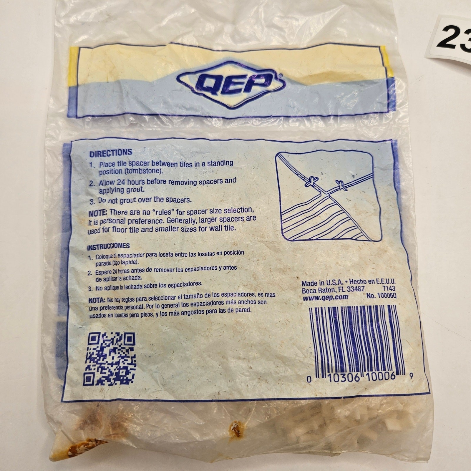 LOT OF 9 – QEP 1/16in TILE SPACER FOR FLOOR OR WALL TILES 250 PIECES/BAG NWT