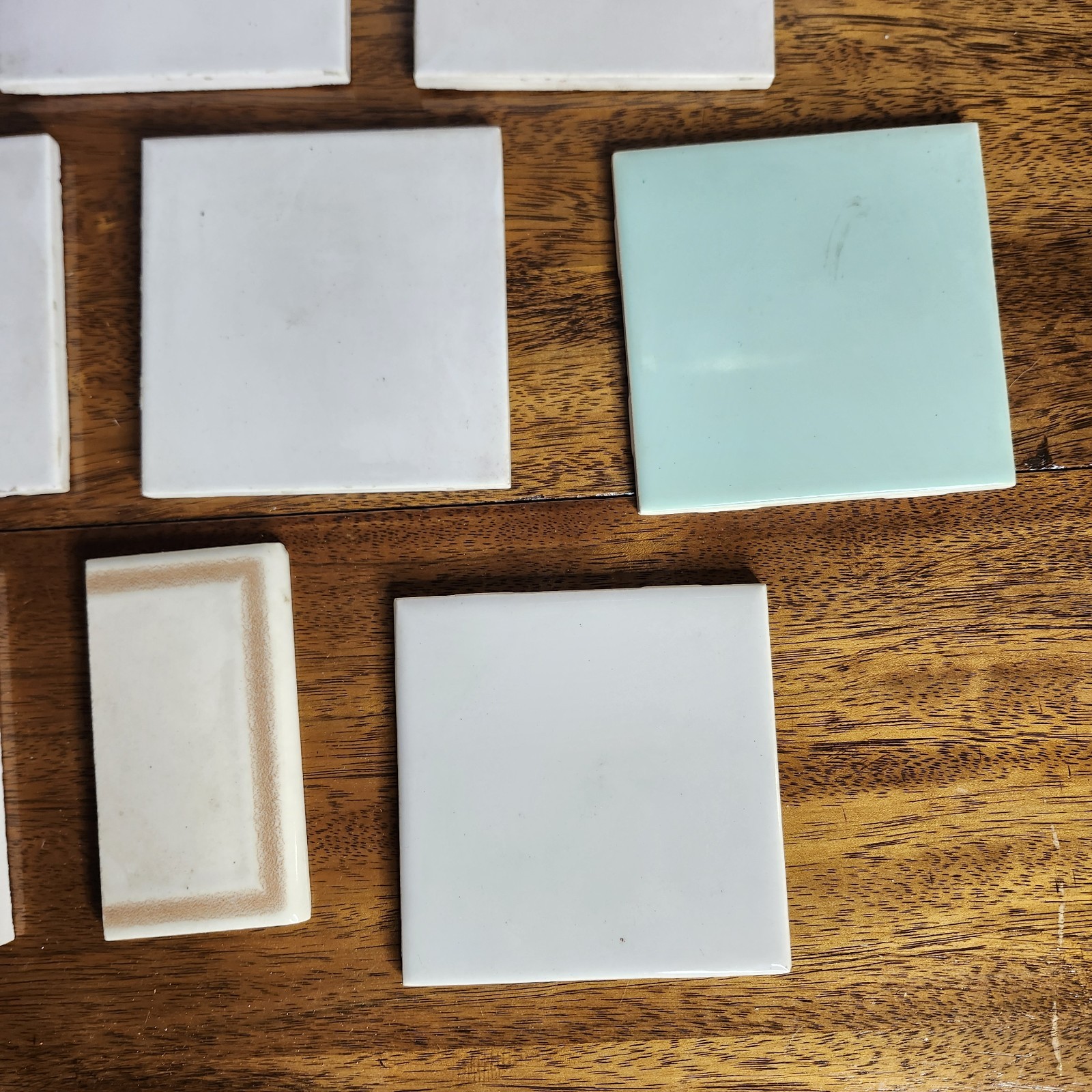 Vtg 4.25 x 4.25 Semi-Gloss Ceramic Wall Tile Made in USA Lot Of 15+ Tiles Read D
