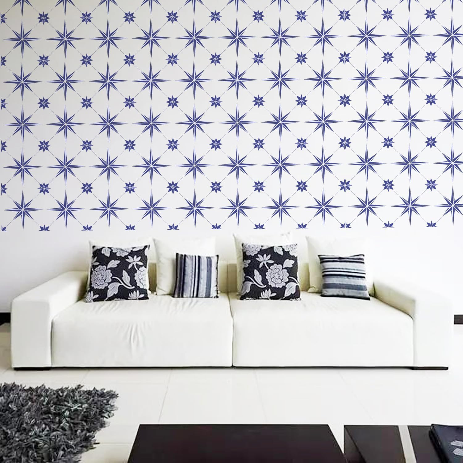 4 Pieces Reusable Tile Stencil 12 X 12 Inches – Geometric Style | DIY Wall Templ