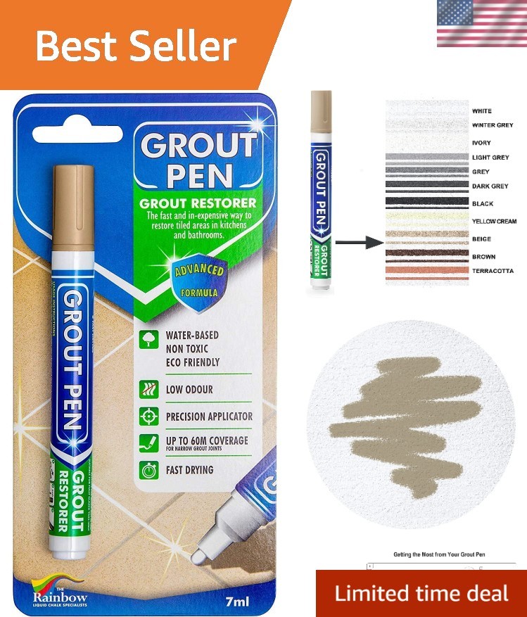 Revive Grout with Waterproof Beige Colorant Pen – Narrow 5mm Tip for Precision