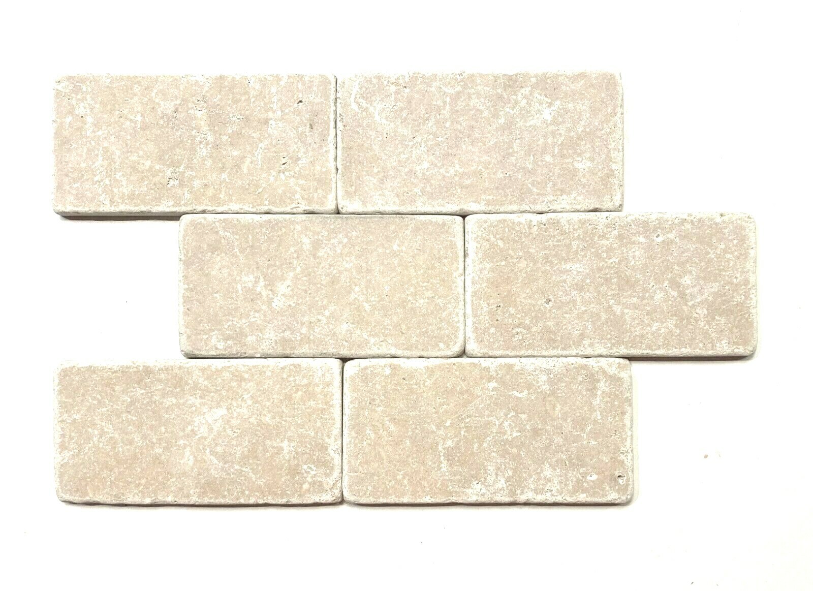 Ivory Light 3×6 Tumbled Travertine Tile Wall Floor Kitchen Backsplash (1 piece)