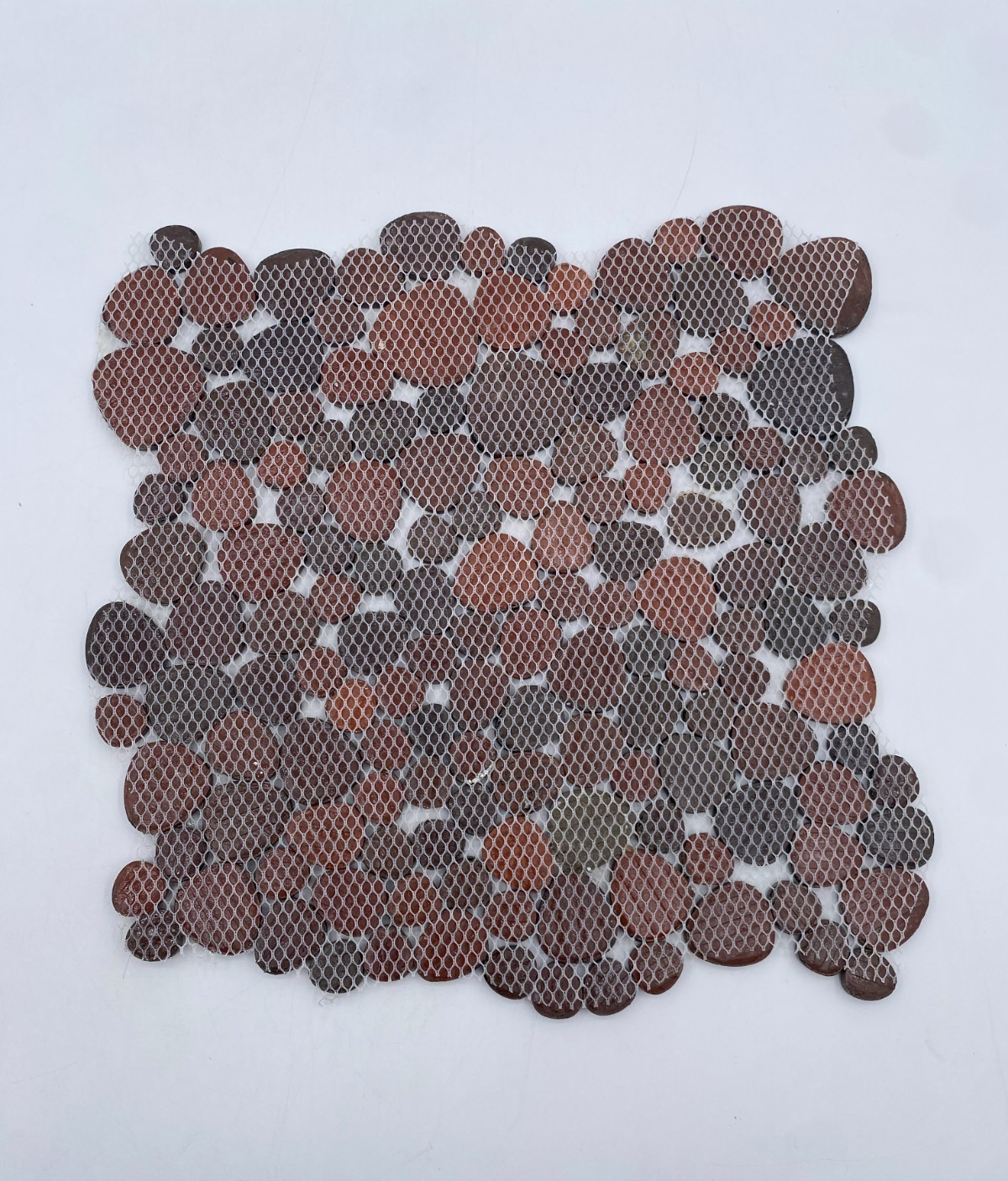5 Sheets Porcelain Pebble Glazed Tiles for Shower Floor, Kitchen Backsplash
