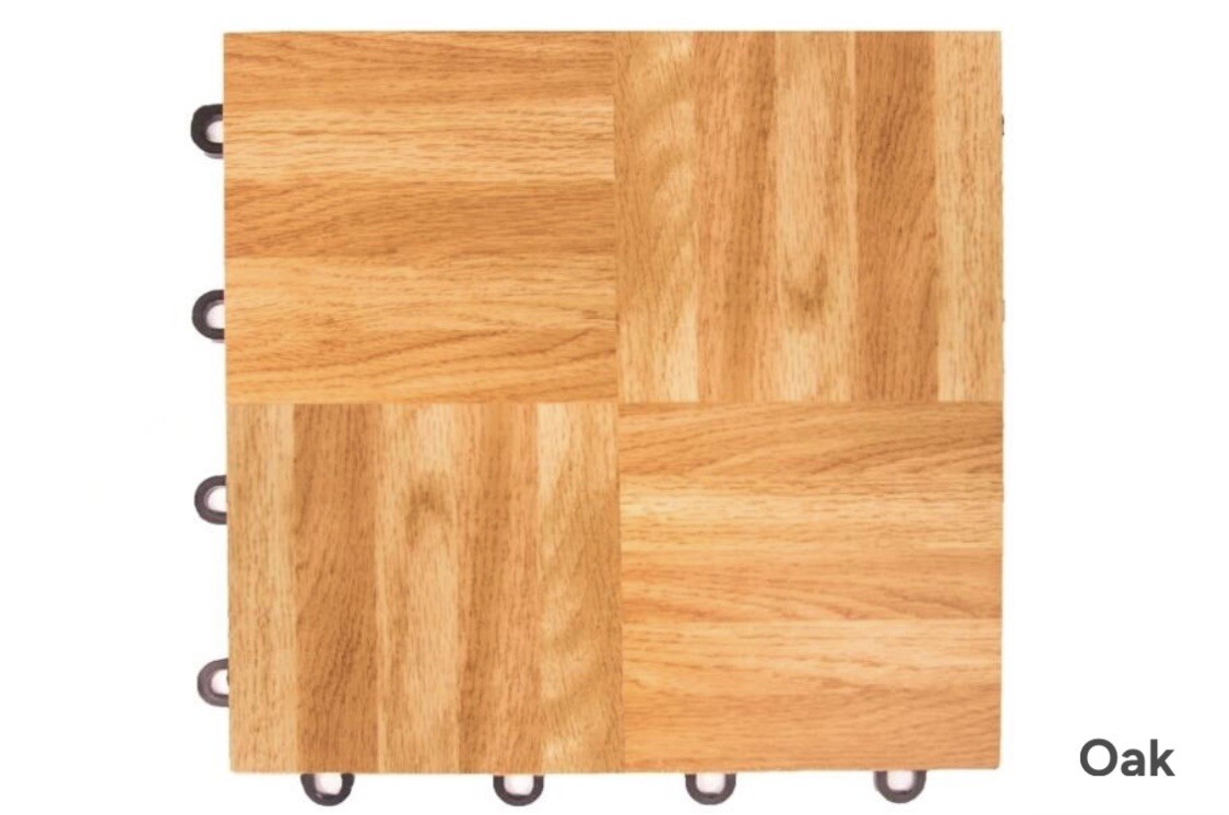 Dance Floor Tiles Kits with Edges, 12″x12″ Tiles OAK