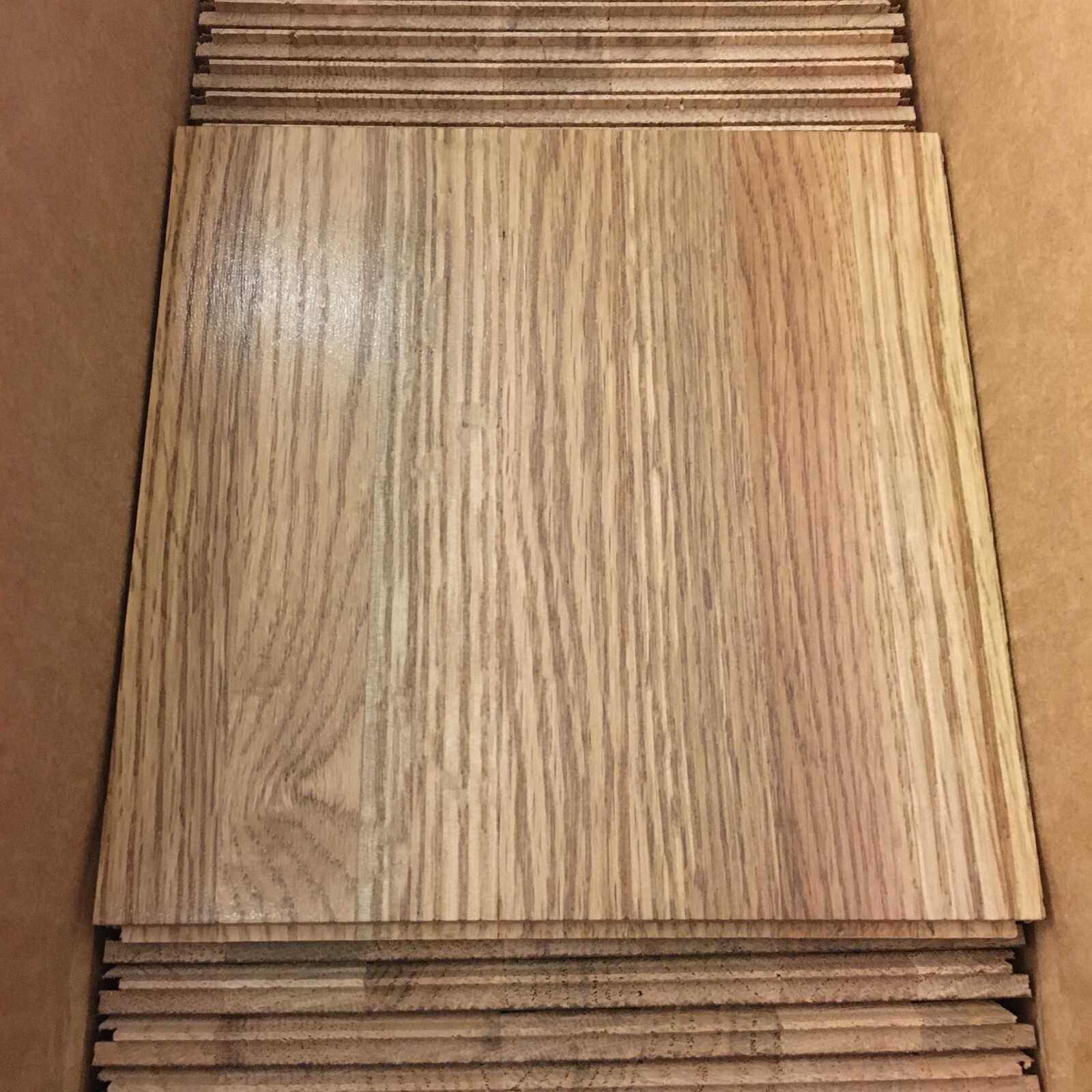 Parquet Flooring 6″x6″x5/16″ Solid Oak Tile Honey Glazed 78pc Case New 19.5sqft
