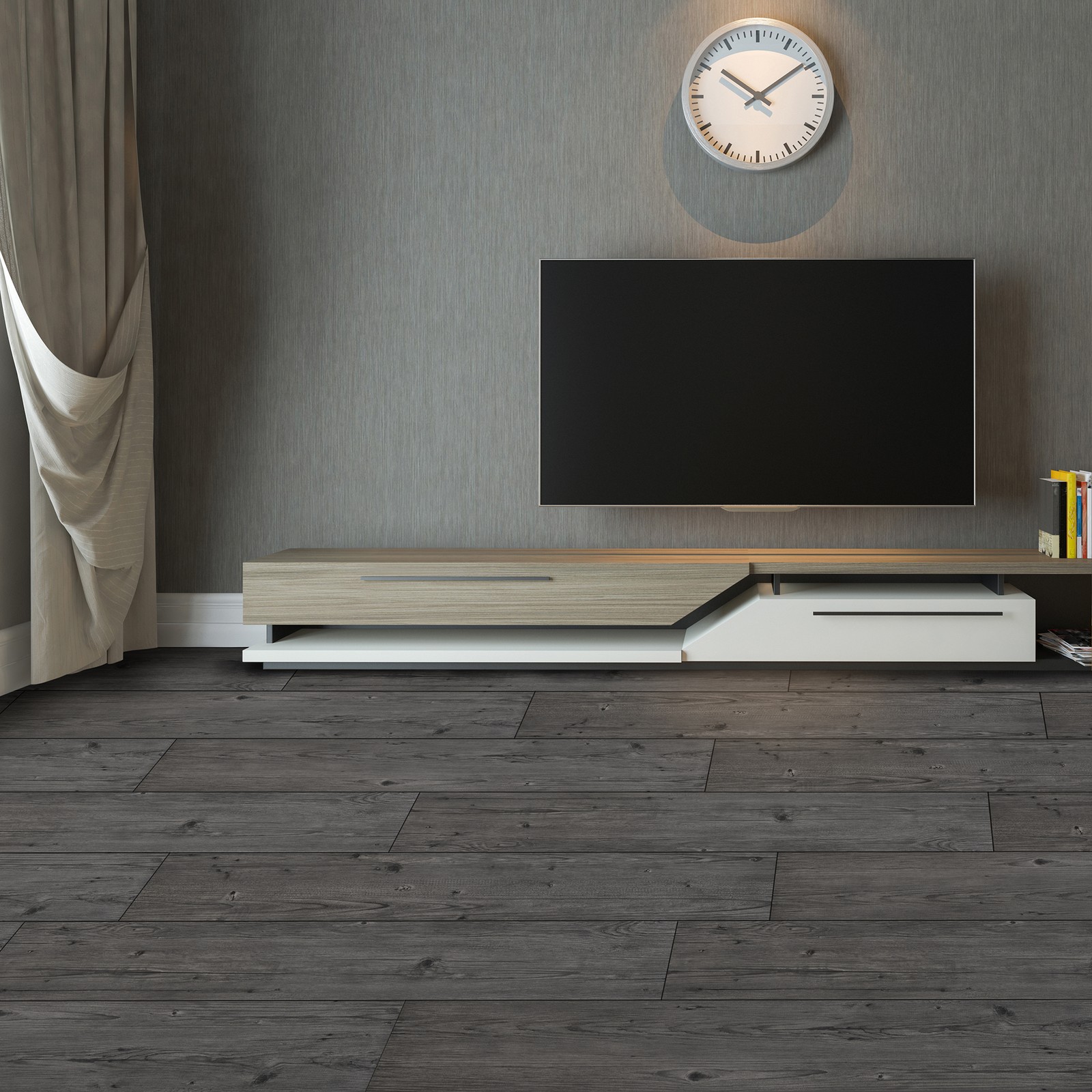 Flex Flor™ Looselay Vinyl Plank 9inx48in Smoke – 8 Planks/24 sq. ft.