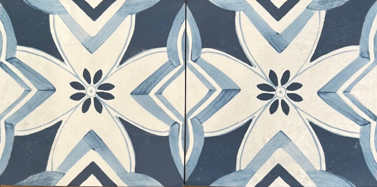 4.5×4.5 Mallorca Collection Blue Pattern 1 Porcelain Floor and Wall Tile Pool