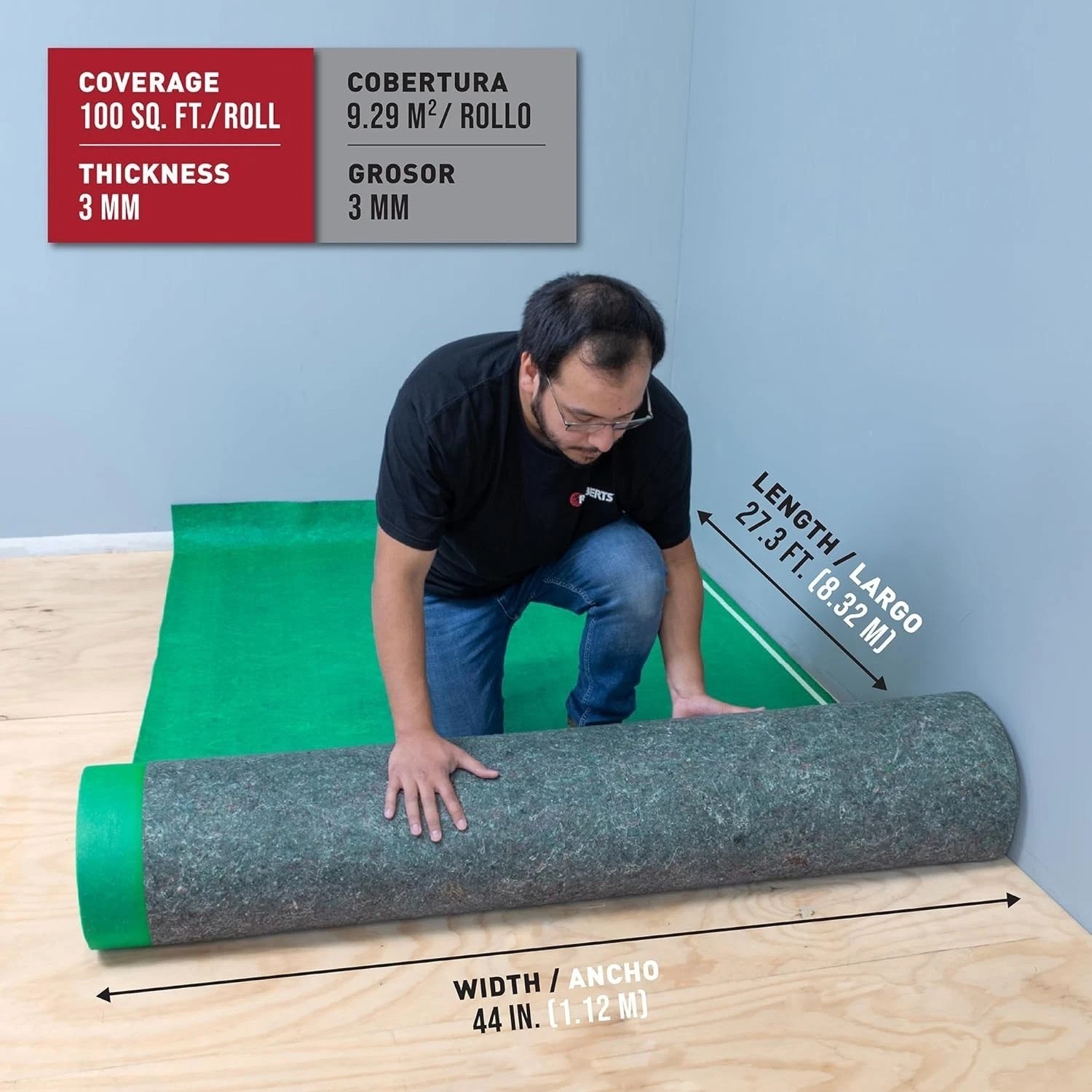 Ultimate 100 sq. ft. Super Felt Insulating Underlayment – Deep Sound Absorption