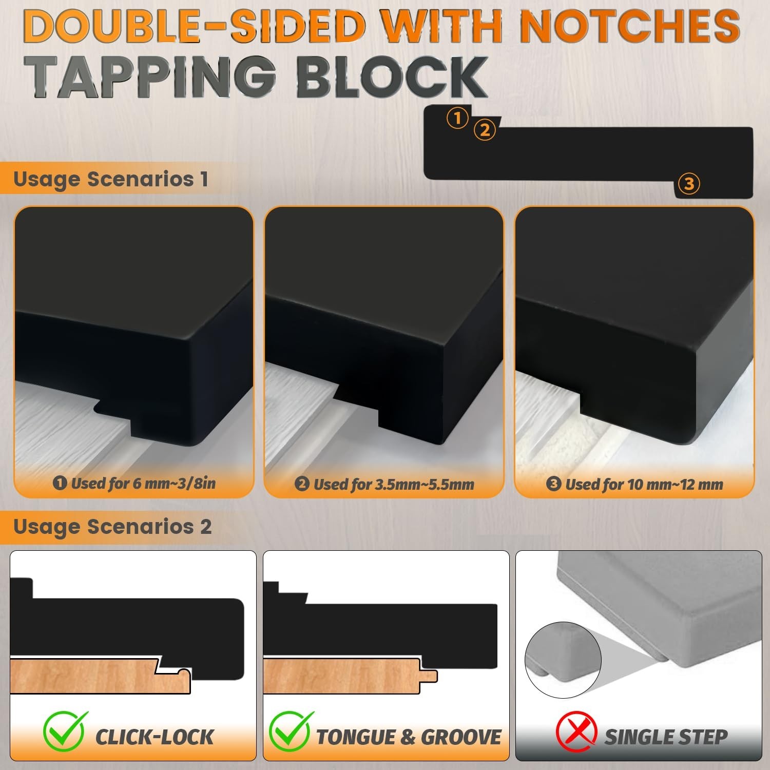 Laminate/Vinyl Flooring Tools, Tapping Block for Vinyl Plank Flooring