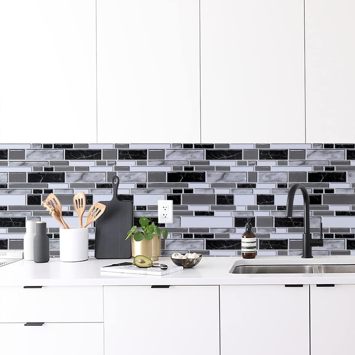 Peel and Stick Backsplash Wallpaper Kitchen Self Adhesive Tiles 11.8in
