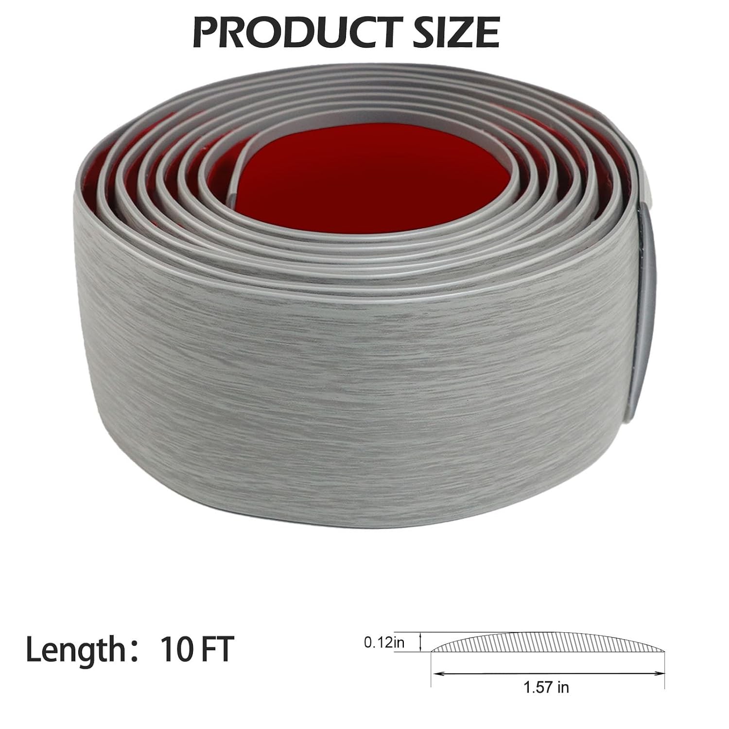 Floor Transition Strip for Carpet to Tile, Greyish, 10′ x 1.57″ |