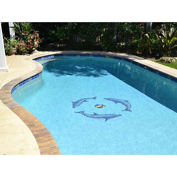 Dolphin Group with Beach Ball Ceramic Swimming Pool Mosaic