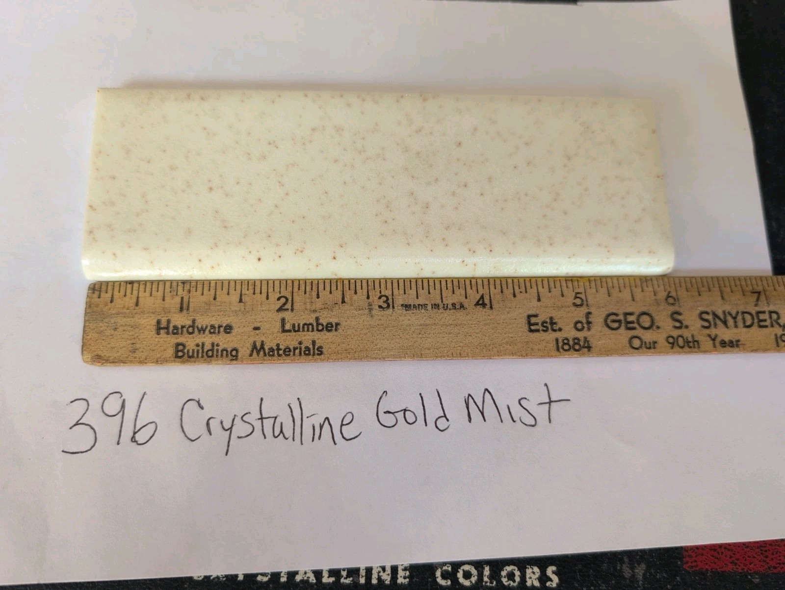 2 pcs American Olean Crystalline 396 Gold Mist Ceramic Tile 2×6 Bullnose S4269
