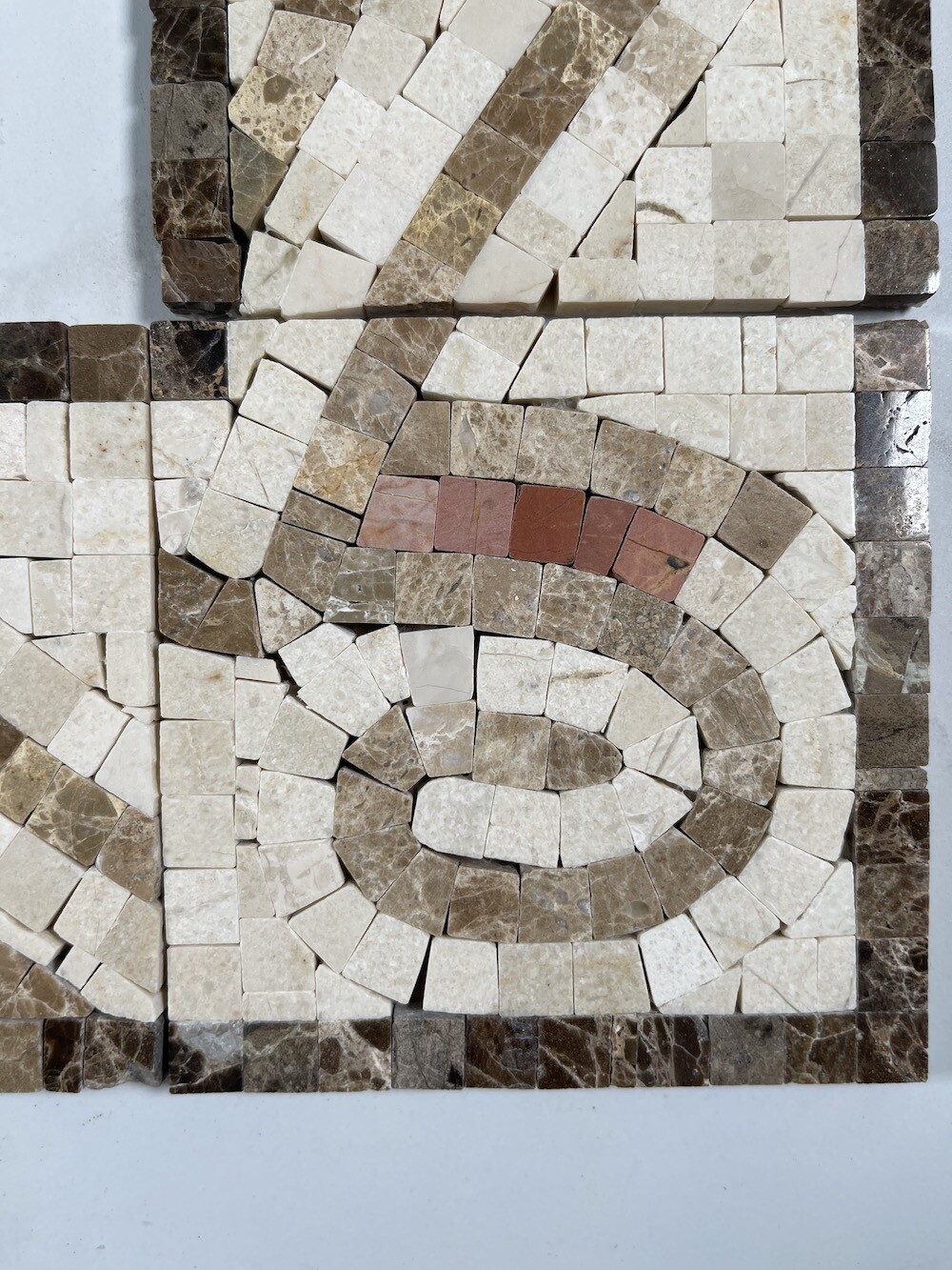 B0033CP Marble Mosaic Border Decorative Accent Tile Waltz Crema 4×4 Polished