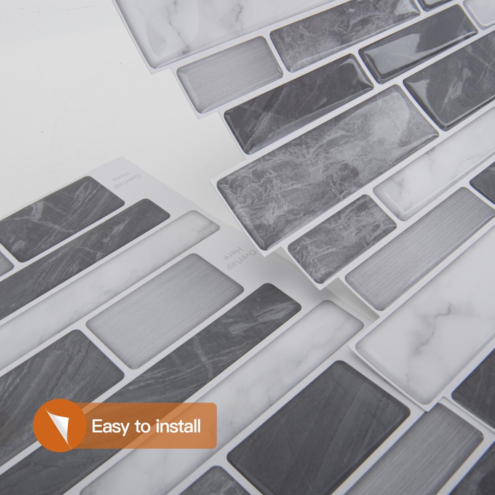 Art3d 10 Pieces Peel and Stick Kitchen Backsplash Tiles Self Adhesive Tile
