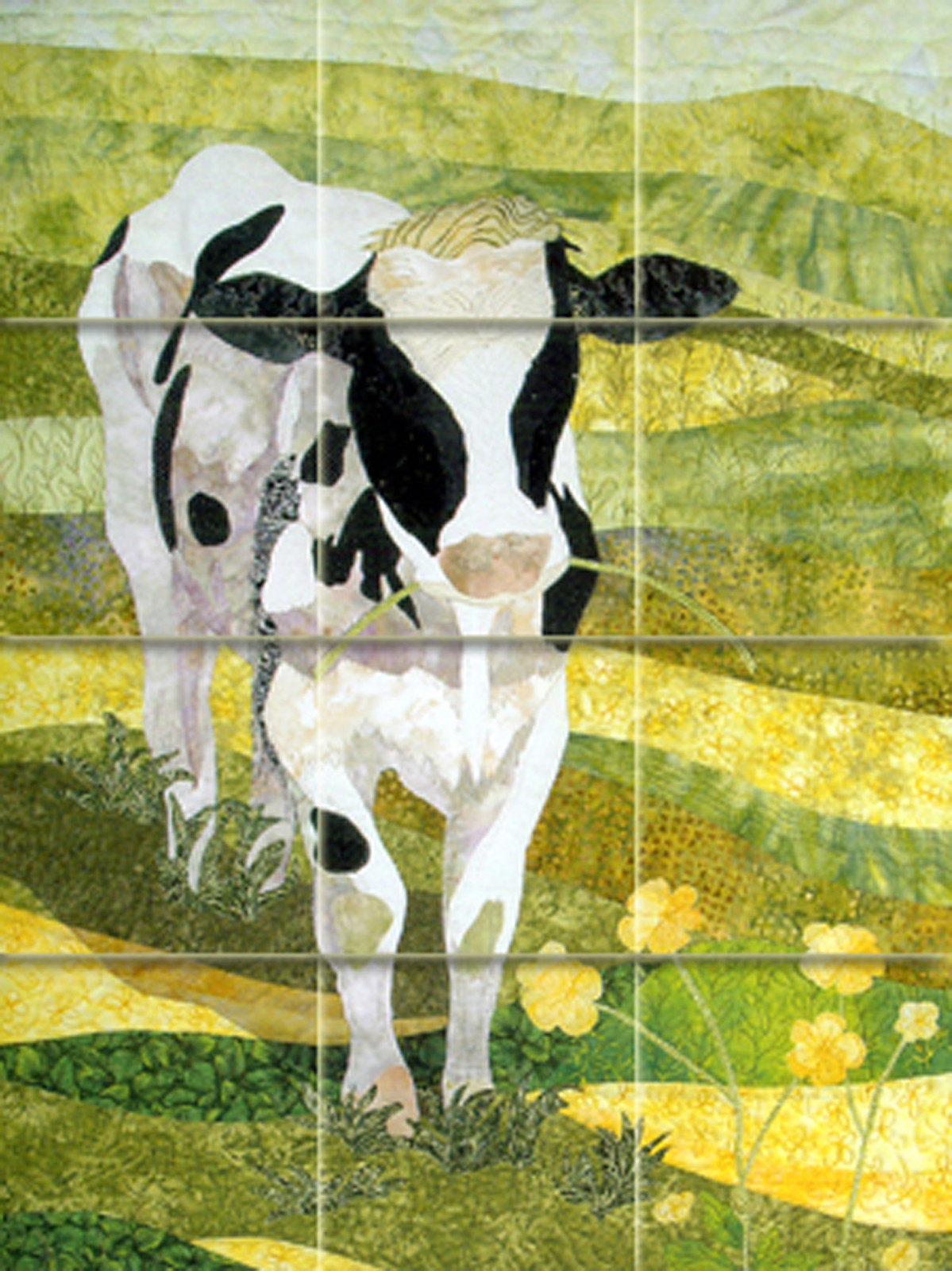 Art Cow Countryside Mural Ceramic Backsplash Tile #802