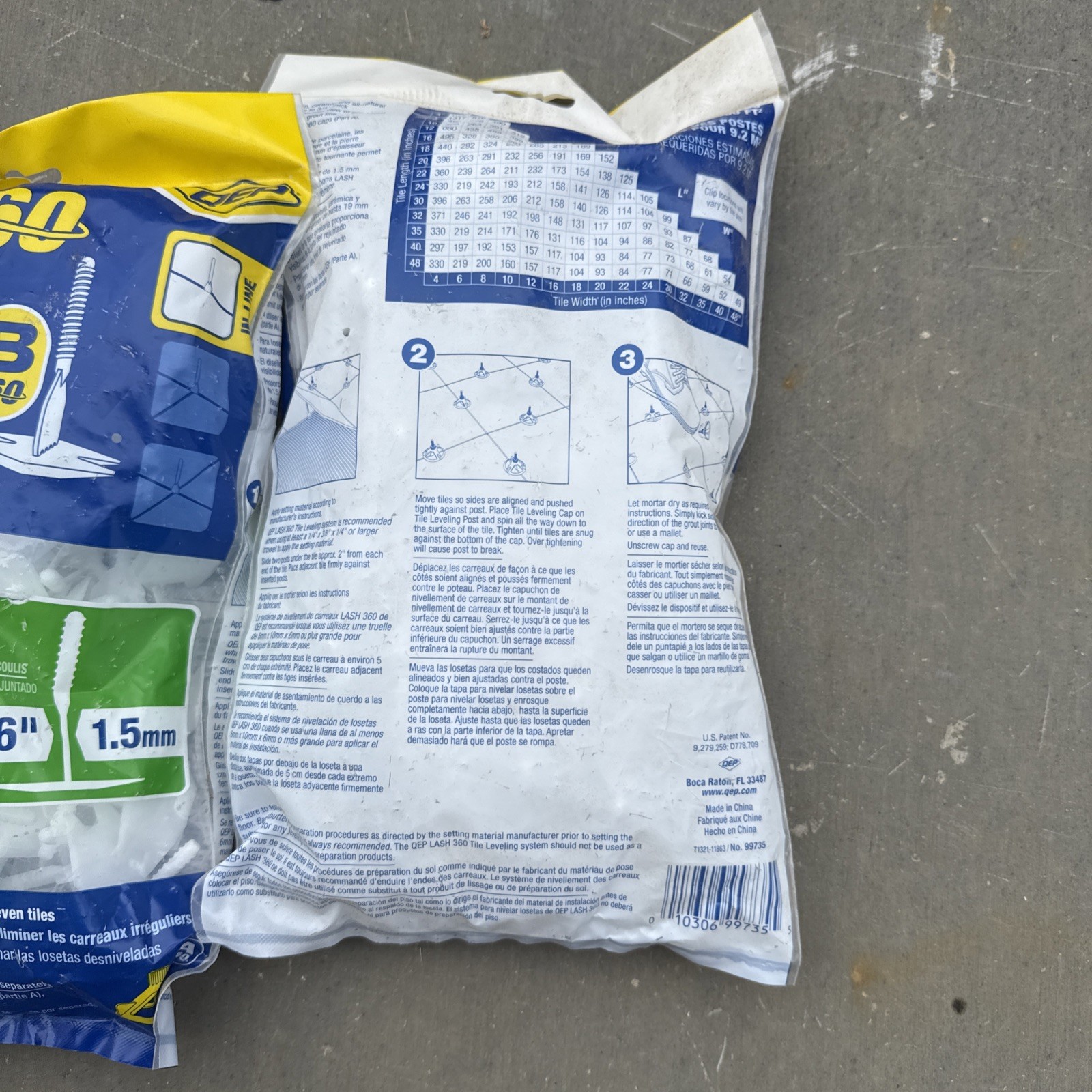 QEP LASH360 1/16 in. Tile Leveling Clips In-line Posts 99735 Lot Of 2 Bags