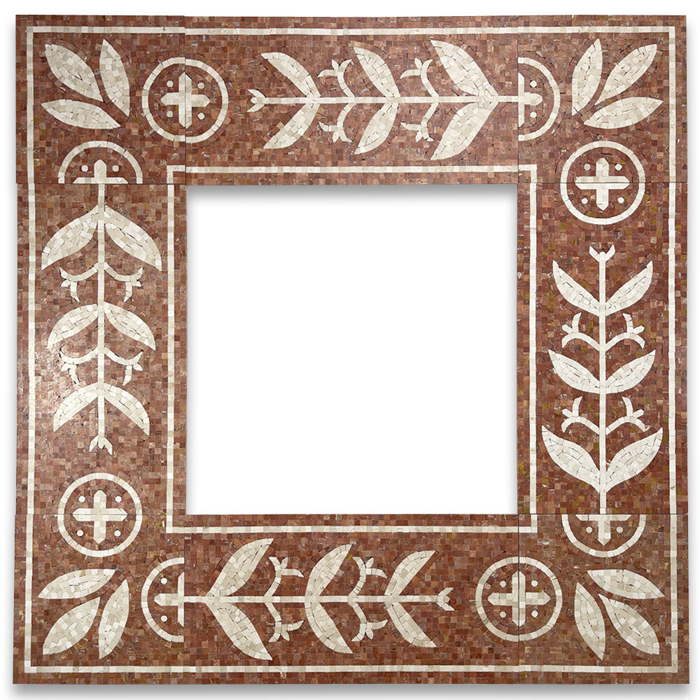 B0111P Coral Carnelian 11×21.7 Marble Mosaic Border Listello Tile Polished