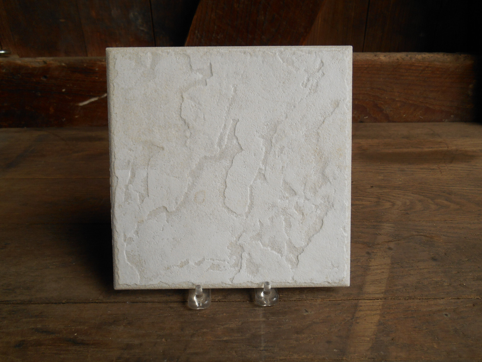 Beige/Cream Ceramic 8×8 Textured Wall/ Floor Tile Stone Look